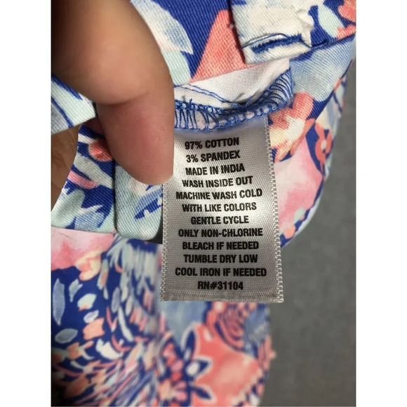 Womens Crown & Ivy Shorts Lettuce Hem Shelby Patterned Pastels Summer Spring - Picture 7 of 7